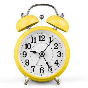 Octagon Shaped Metal Twin Bell Alarm Clock